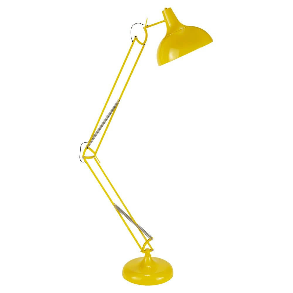 Disco - Lampadaire orientable en métal jaune