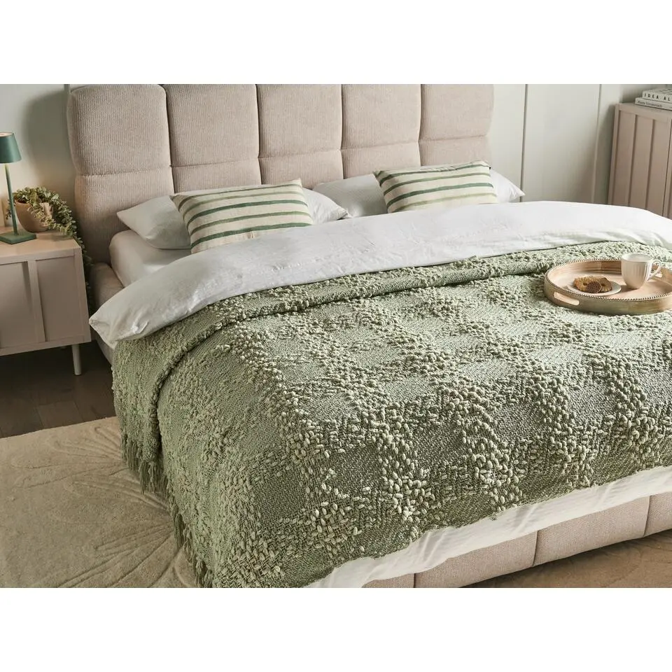 VELLA - Plaid - Groen - 220 x 240 cm - Polyester