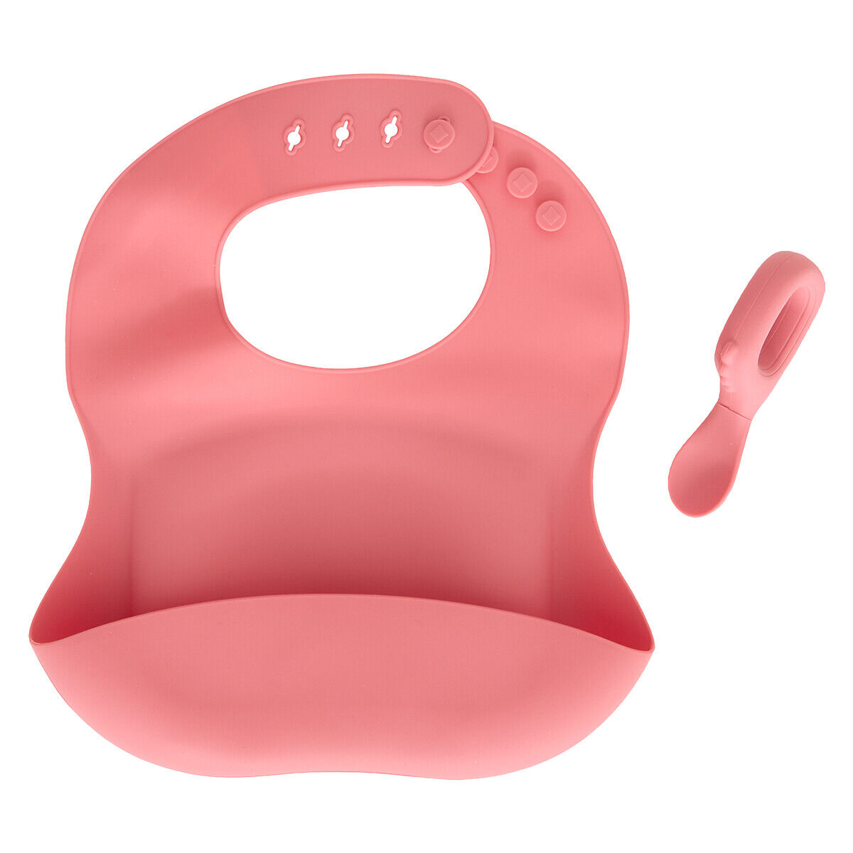 Conjunto babete e colher YUM rosa