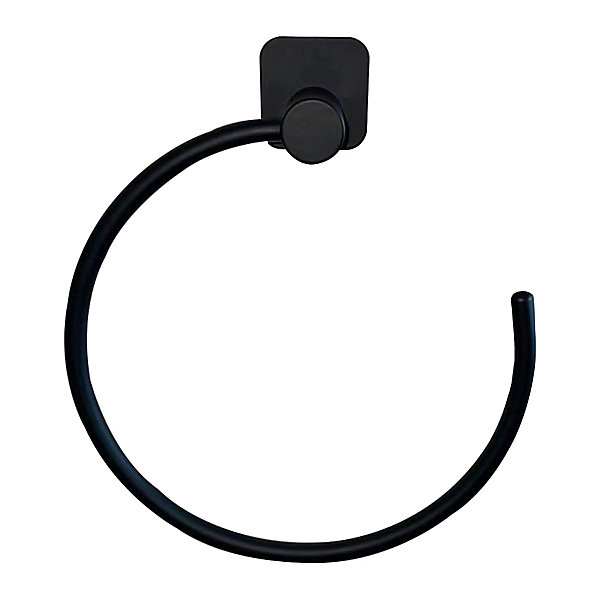Anneau porte serviettes noir Koros GoodHome