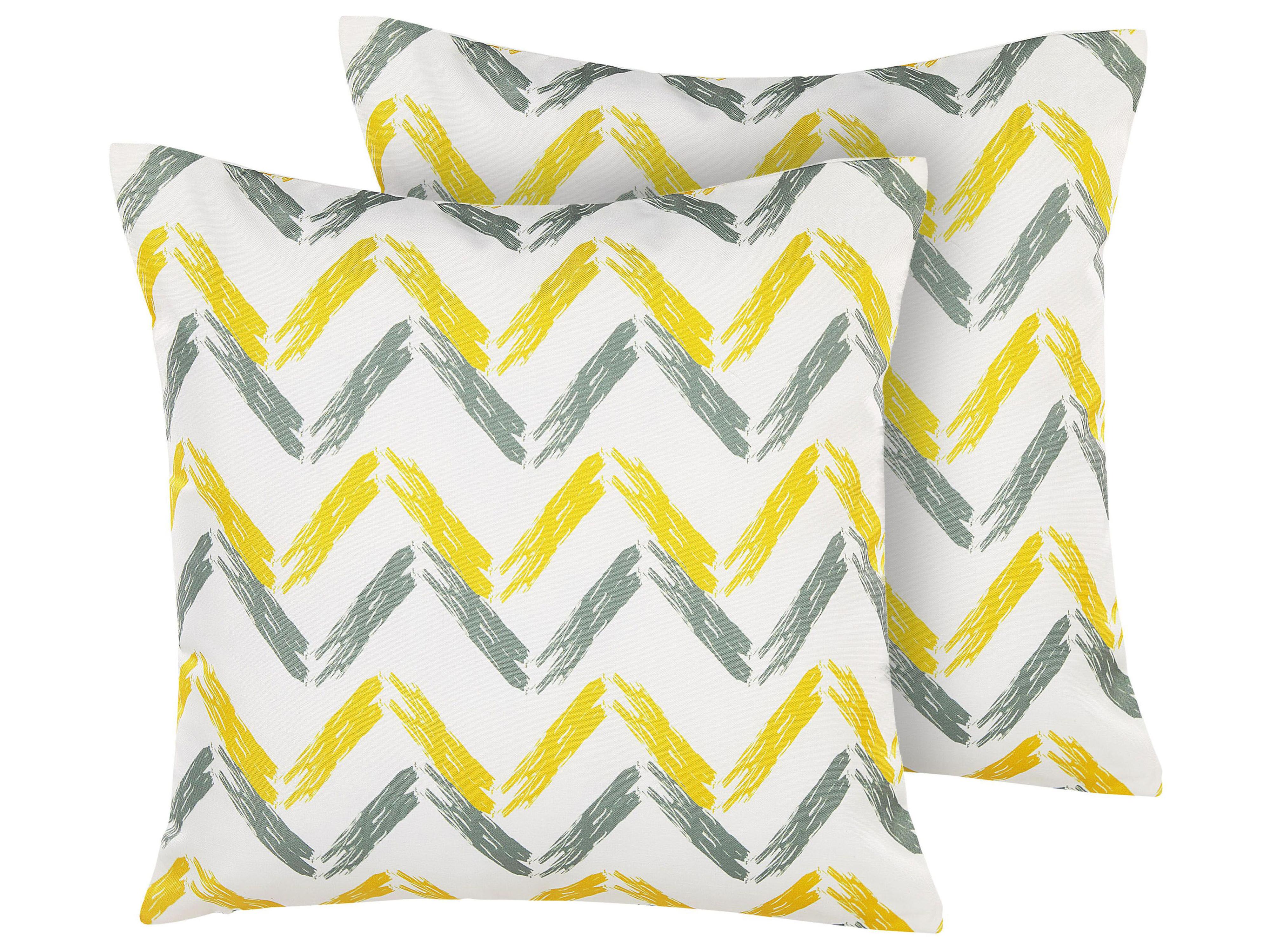 Set of 2 Outdoor Cushions AFFILE Chevron Pattern 45 x 45 cm Multicolour