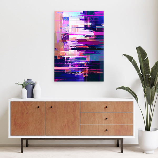 Obraz do salonu kuchni biura, Abstrakcja w odcieniach fioletu 20x30