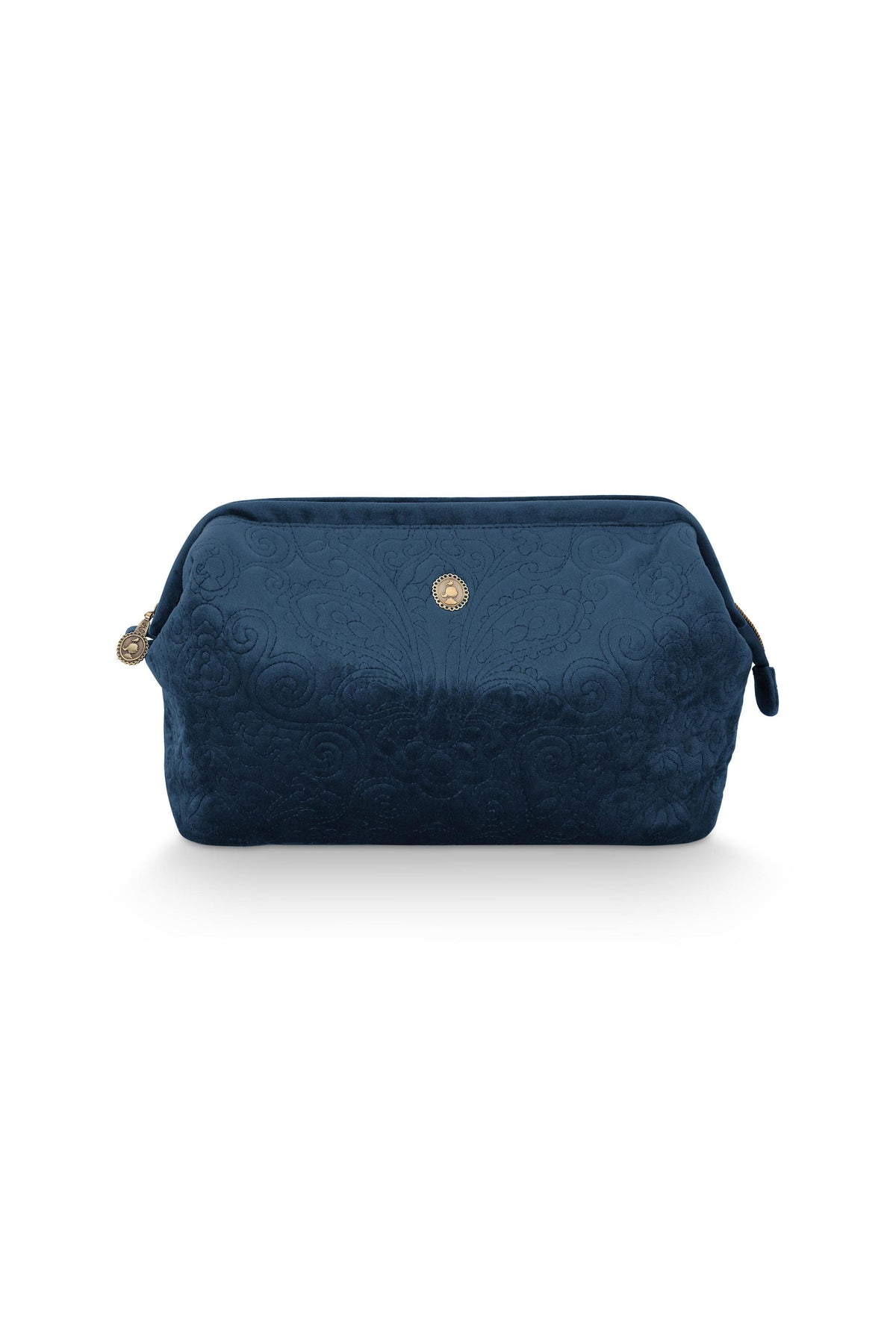Pip Studio - Cooper Make up tasje - Velvet Quiltey Days - Blauw - 13.8 x 20.7 x 30 cm