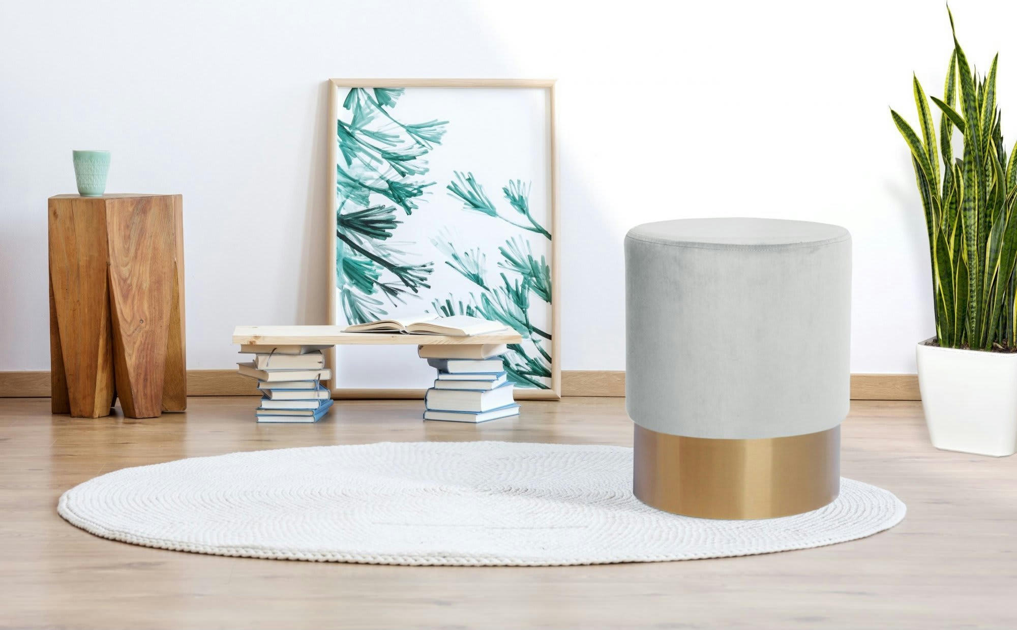 - Tabouret Bois Pin Gris H. assise 42 cm