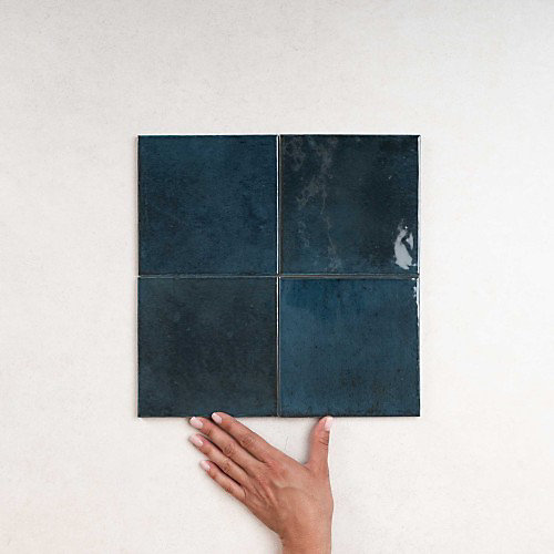 Carrelage Effet Zellige Bleu Nuit AGADIR - Lago 14,7x14,7 - Les Carreaux de Jean