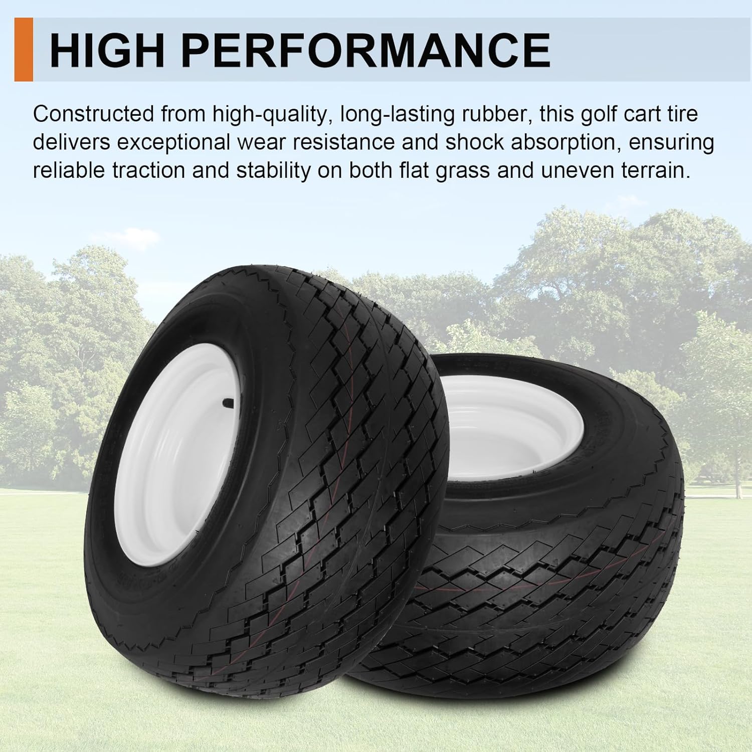 4 Pack 18x8.50-8 Golf Cart Tires with Wheel Assembly, 4-Lug 4 Center Hub, Compatible with Club Car, Cushman, E-Z-GO Golf Carts