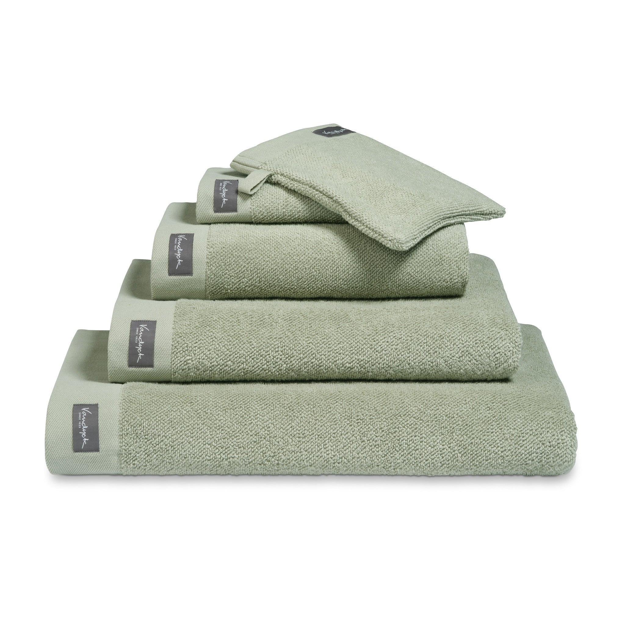 Washand Home Uni Smoke Green   Groen   Katoen