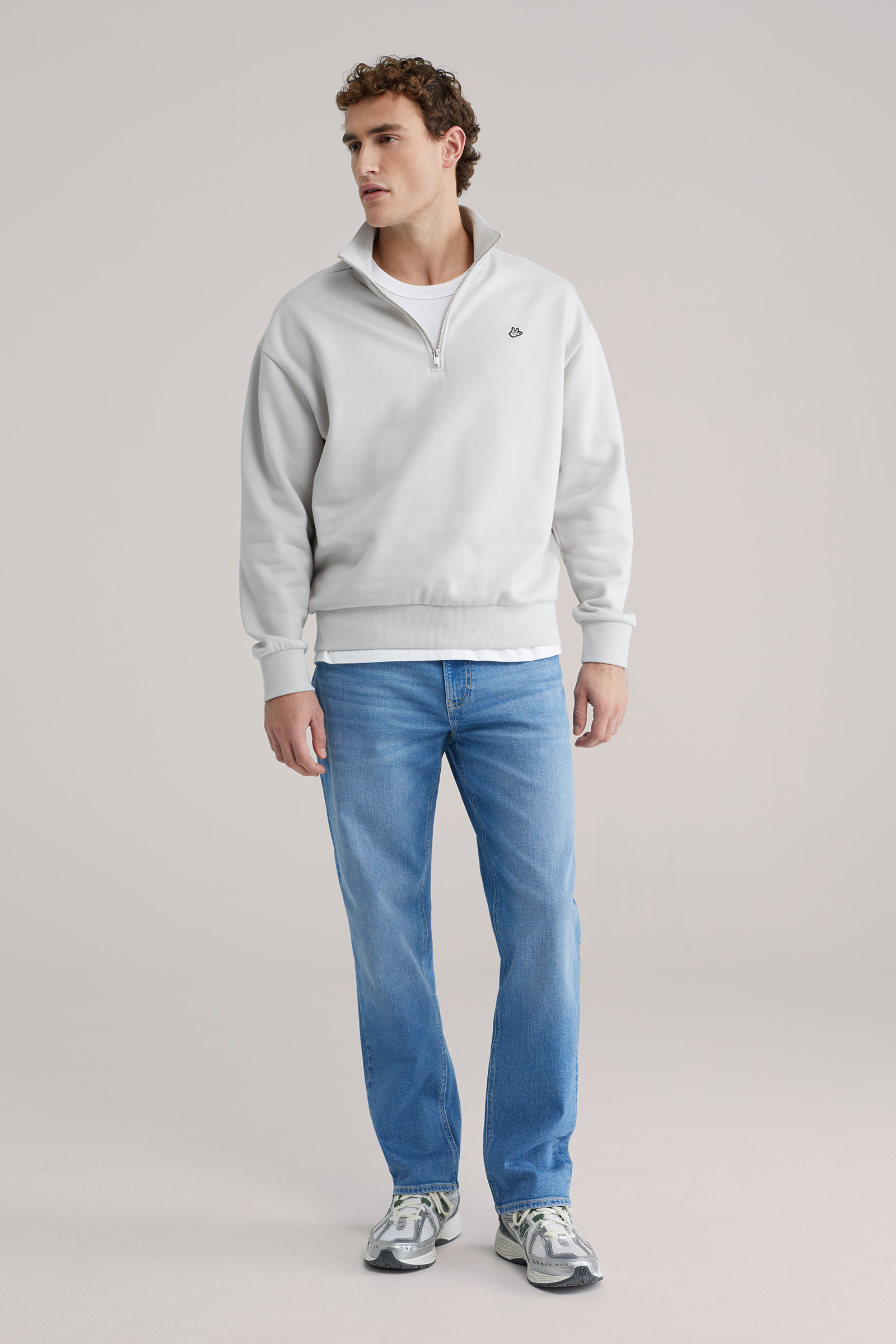 Heren regular fit jeans met medium stretch