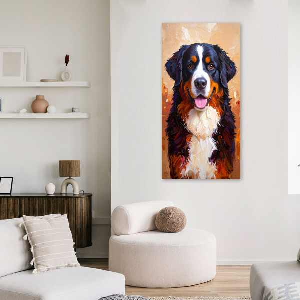 Feeby Obraz do salonu biura nowoczesny, Berneński Pies pasterski 40x80