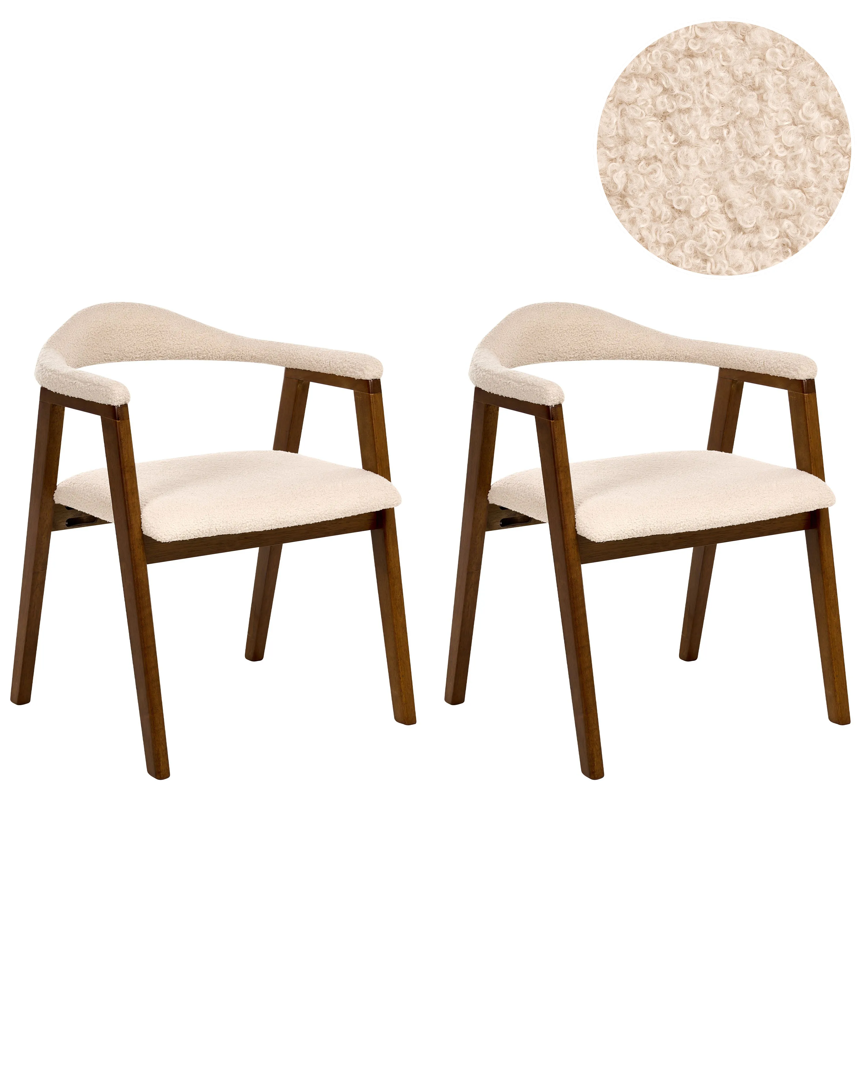 Set of 2 Dining Chairs ONECO Wood Dark Brown