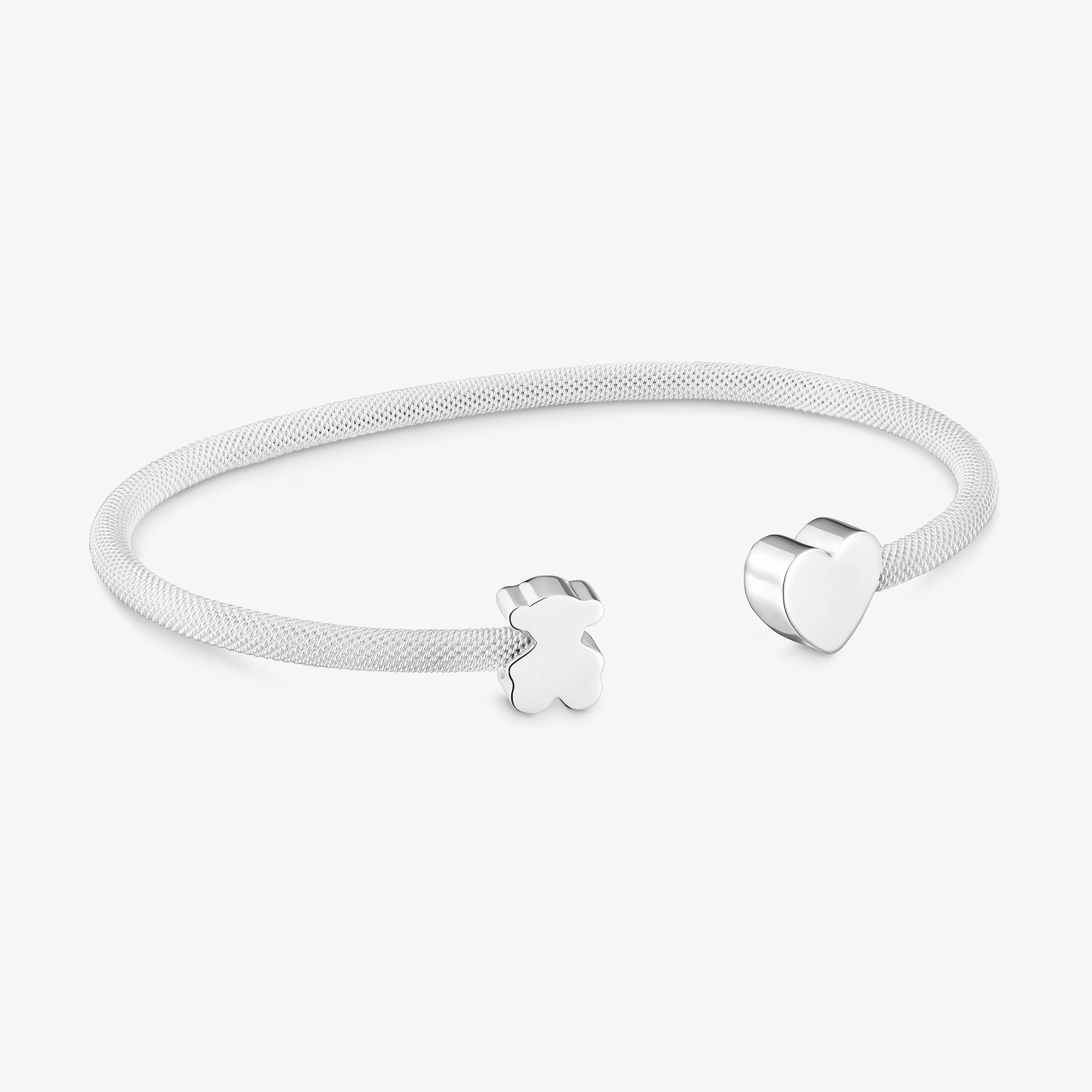 Pulsera esclava de plata y motivos Icon Mesh