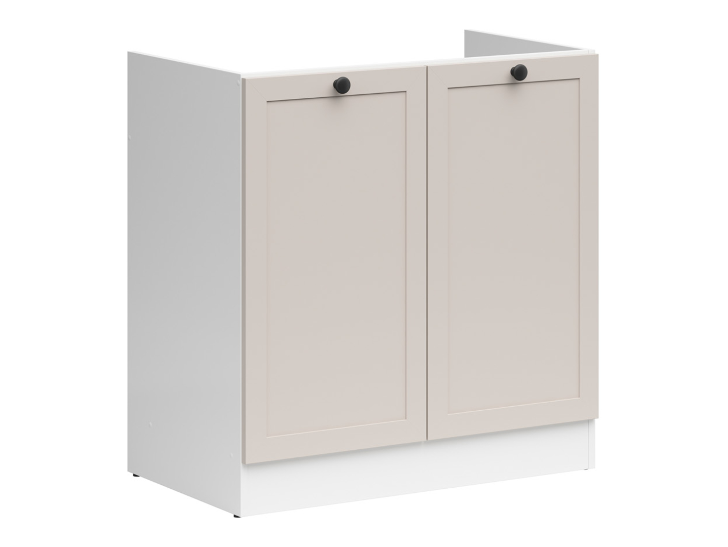 Szafka kuchenna pod zlewozmywak Junona Line 80 cm z 2 drzwiami biały/uni kaszmir