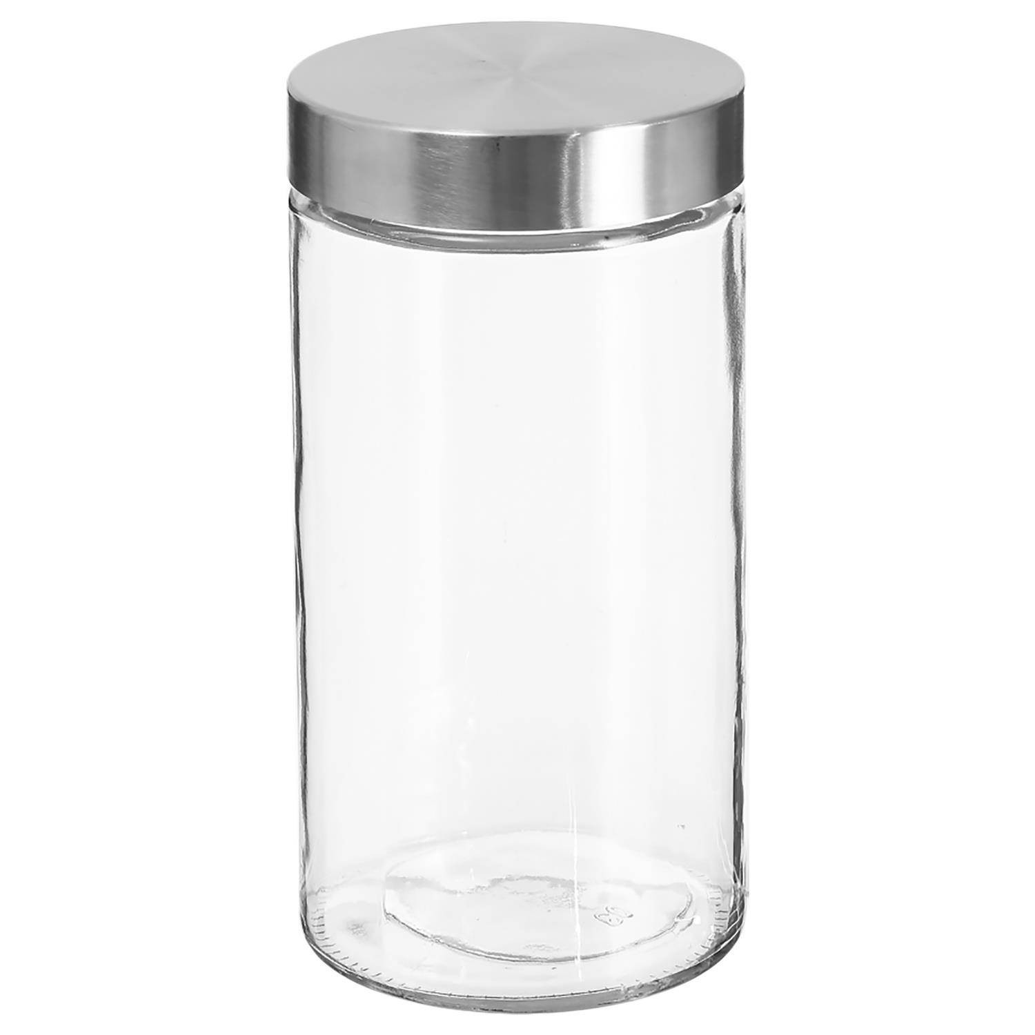 Pojemnik na żywność szklany z pokrywą ze stali nierdzewnej, 1700 ml