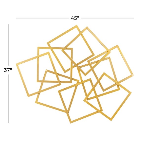 Gold Metal Contemporary Wall Decor Abstract 37 x 45 x 2