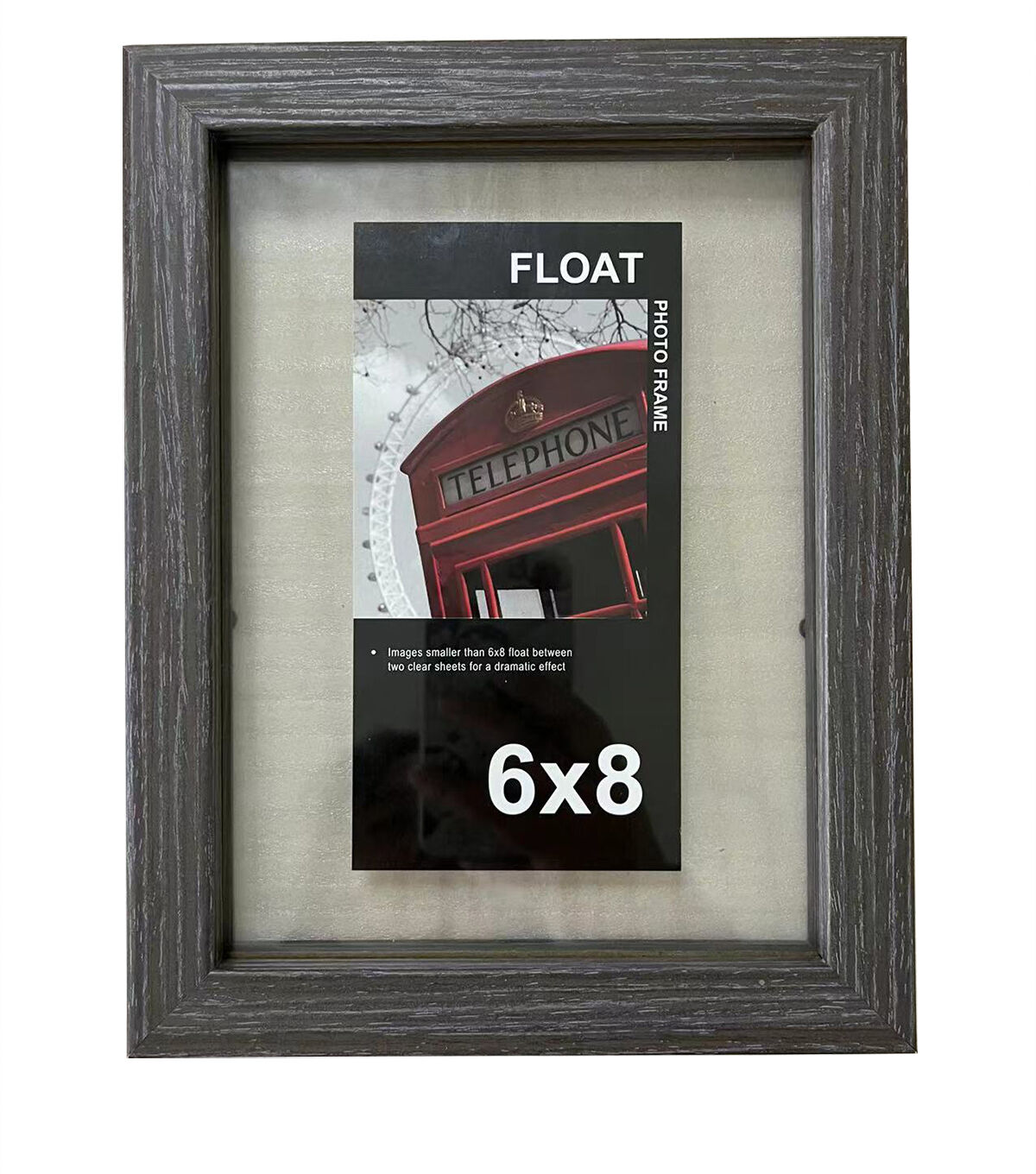 Innovative Home Creations 6 x 8 Gray Wood Float Frame