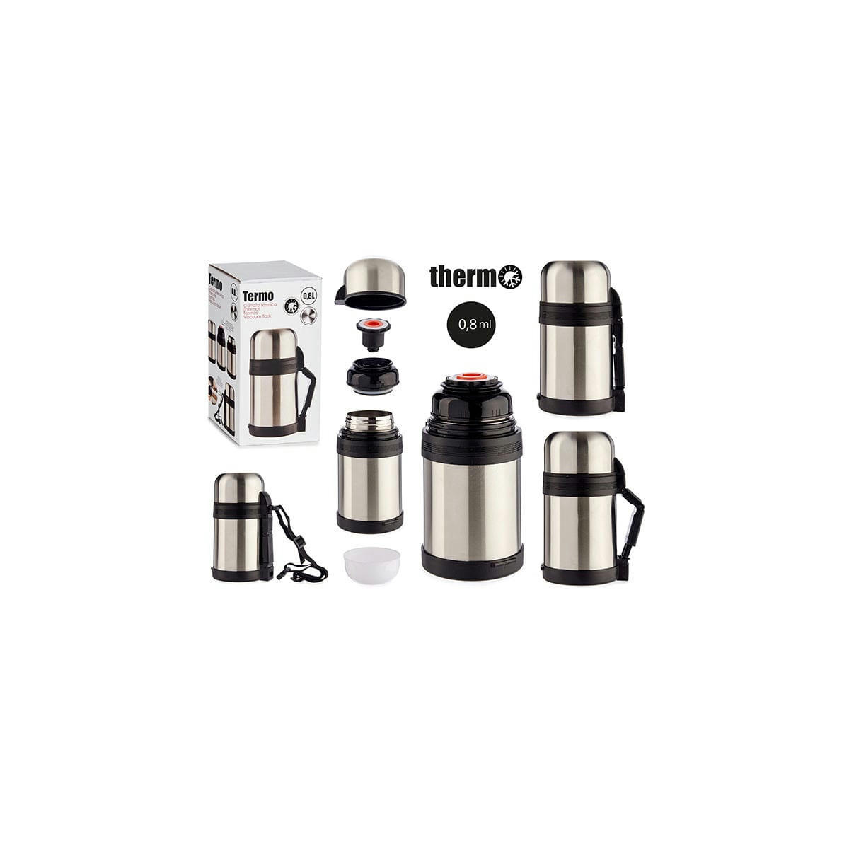 INOX - Thermos chaud et froid en acier inoxydable 0,8L