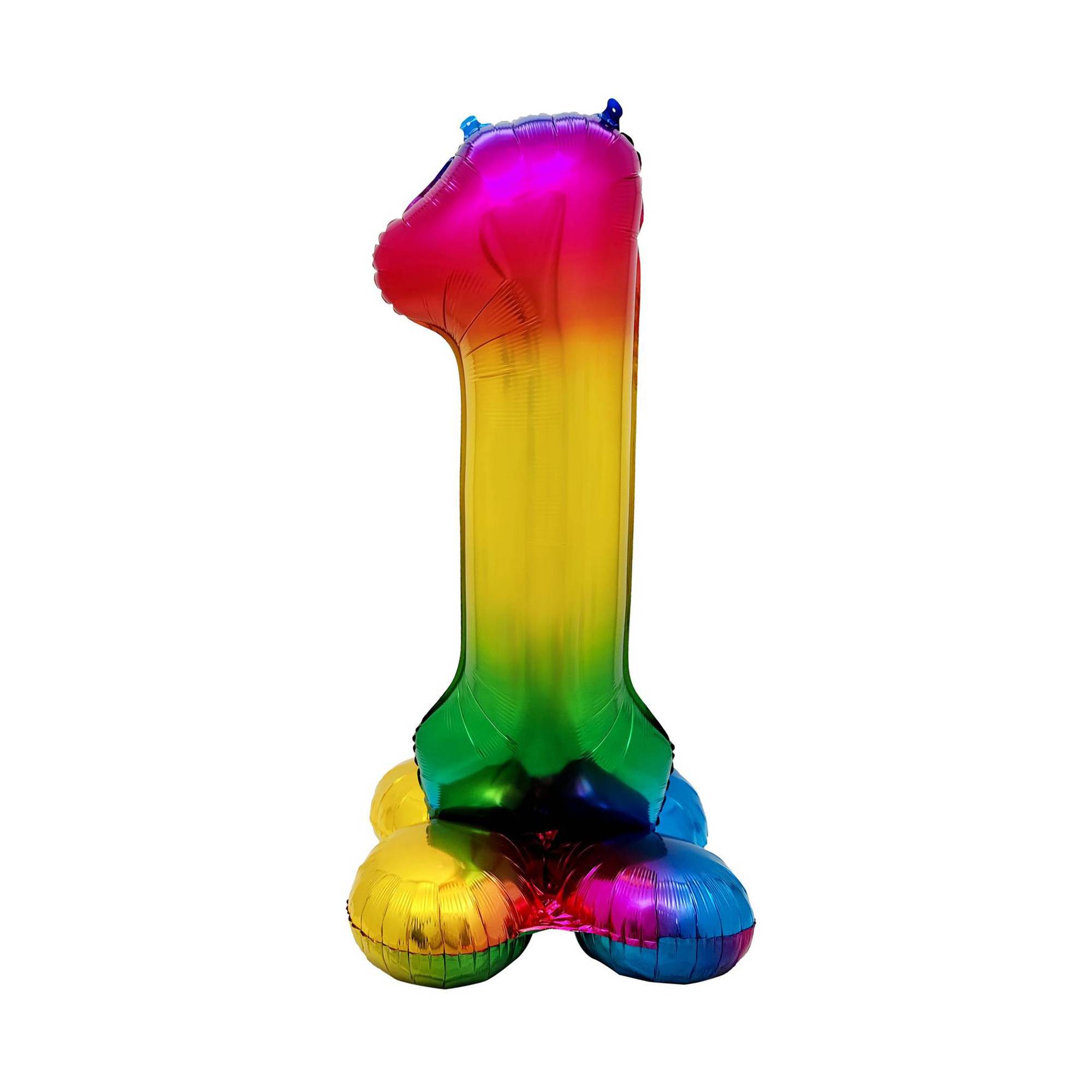 Standing Multicoloured Number 1 Balloon 90cm