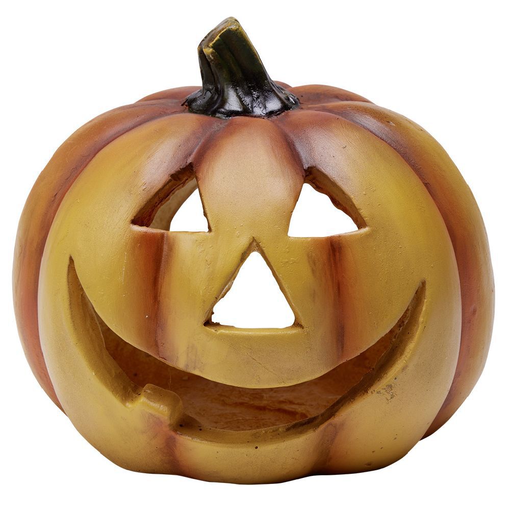 Déco Halloween citrouille souriante à poser orange