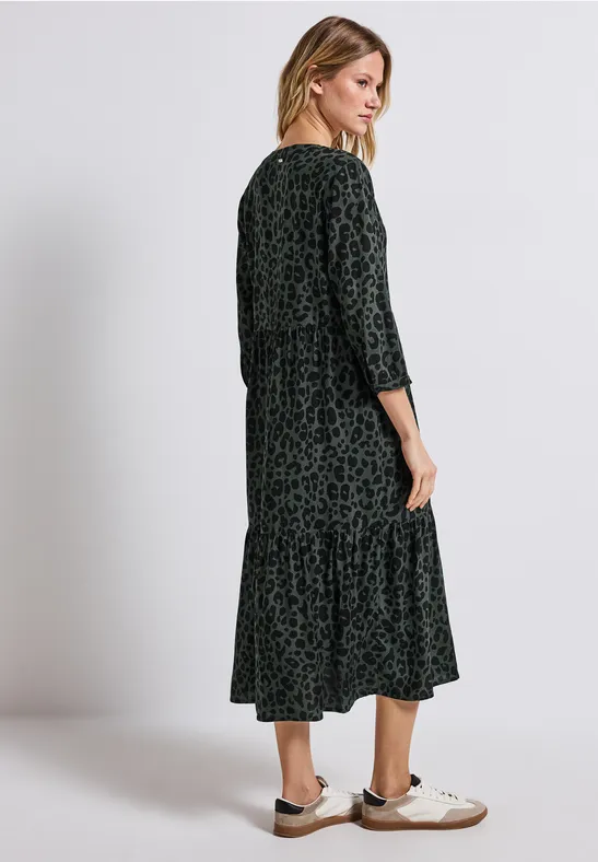 Gemustertes Volant-Kleid