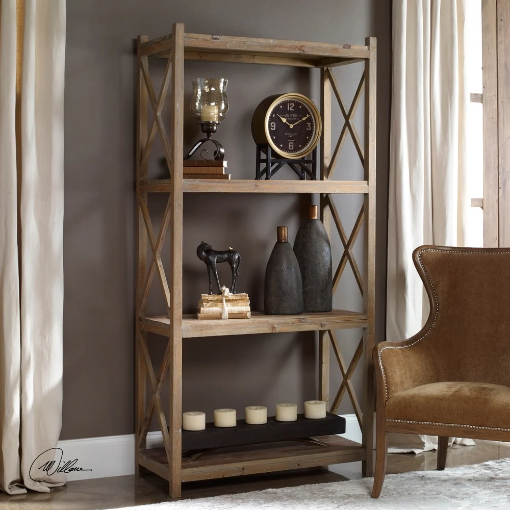 Uttermost Stratford Natural Reclaimed Wood Etagere