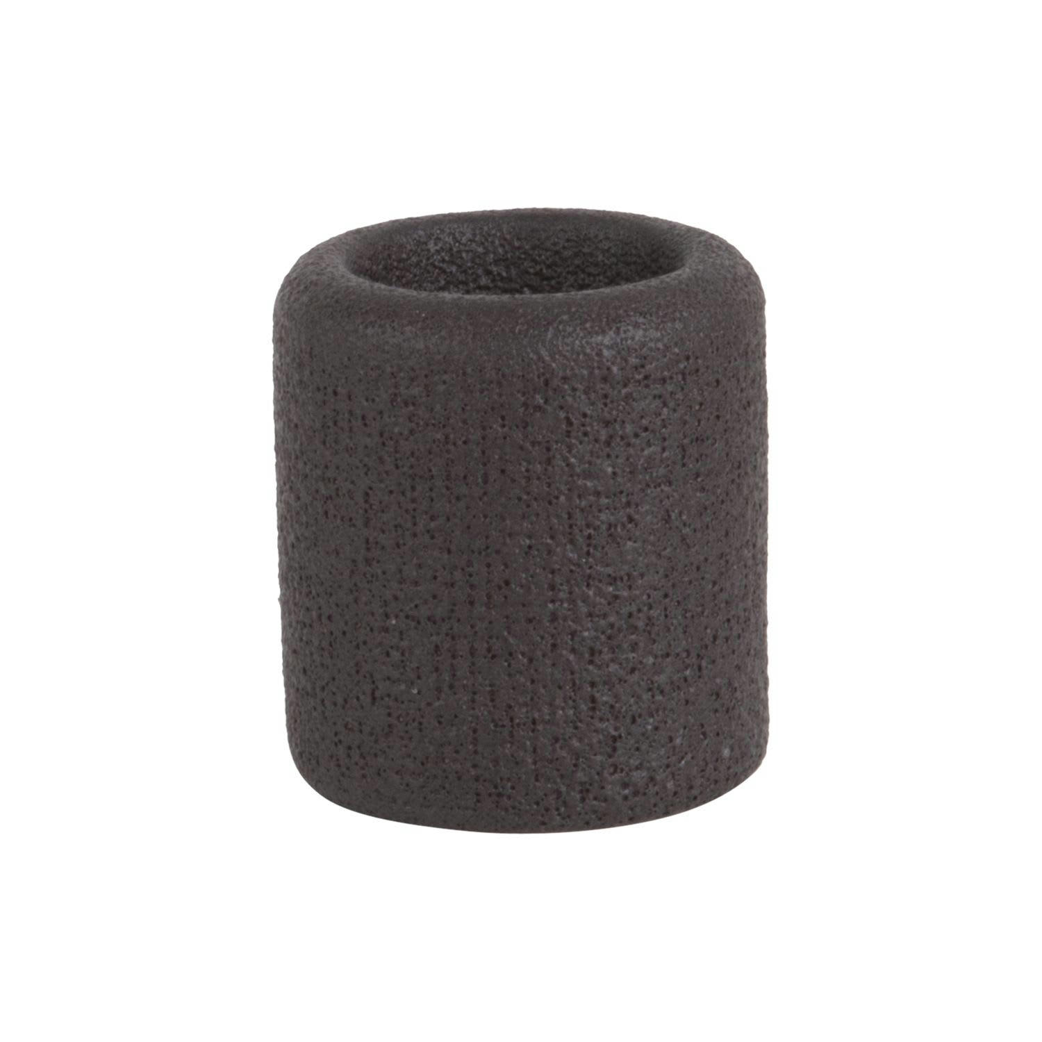 BURLY - Bougeoir en céramique design brut diam.7 cm noir