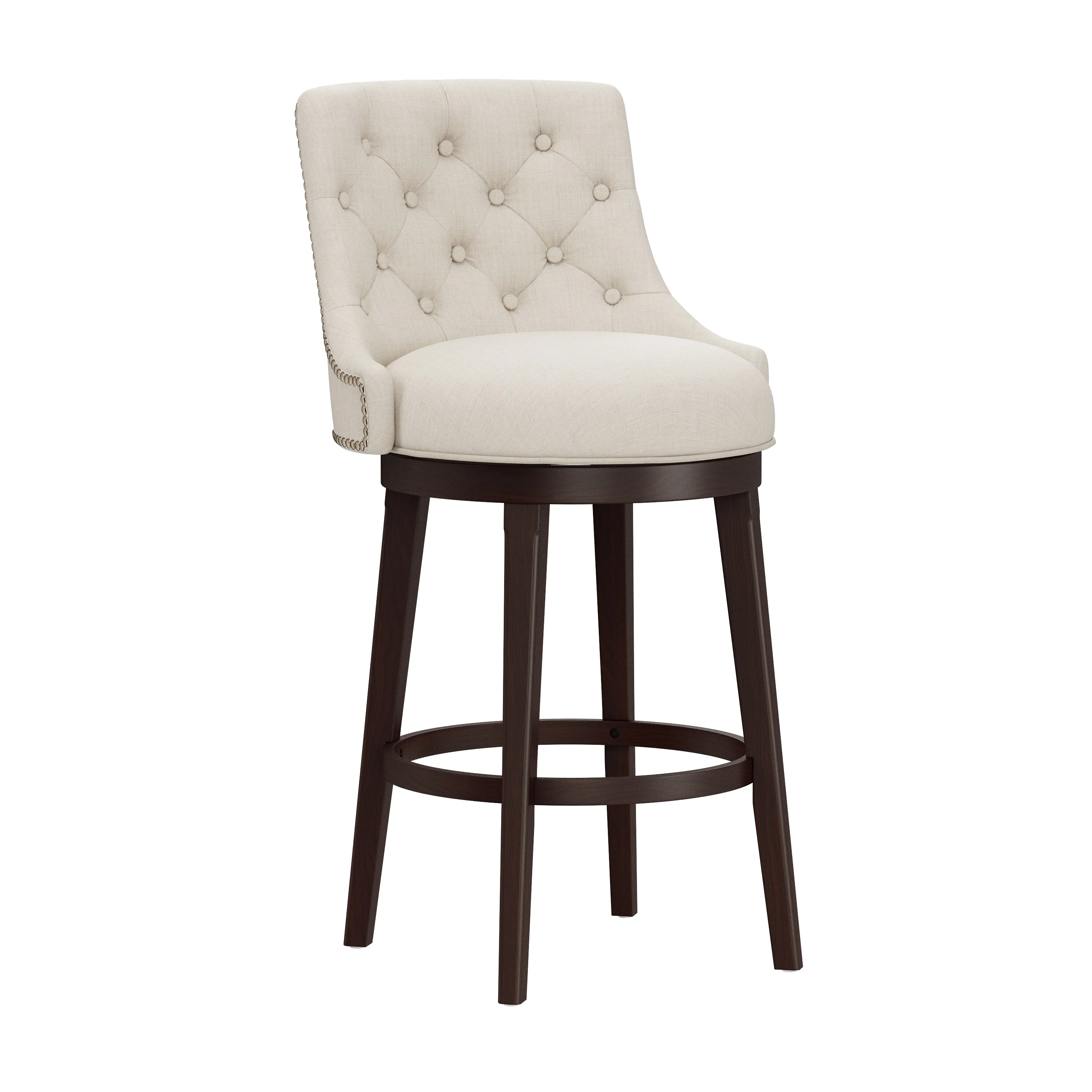 Hillsdale Furniture Halbrooke Upholstered Wood Swivel Stool