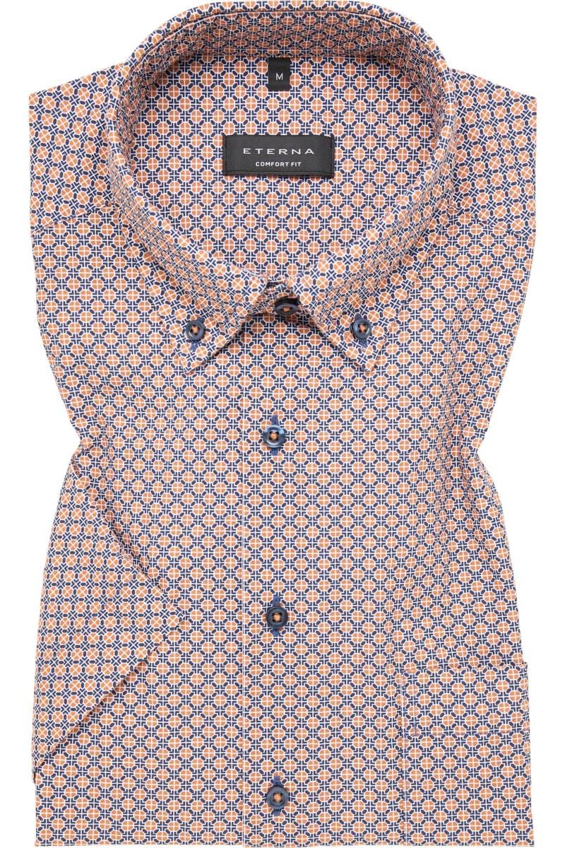 ETERNA Comfort Fit Hemd orange/blau, Bedruckt