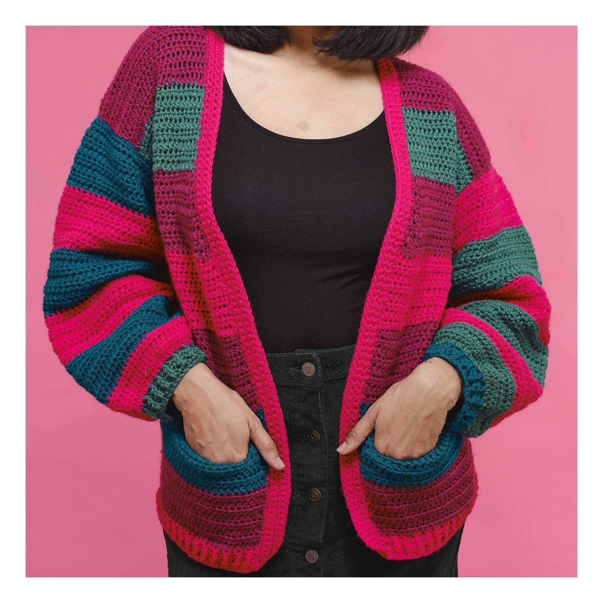 Knitcraft Chunky Stripe Cardigan Digital Pattern 0345