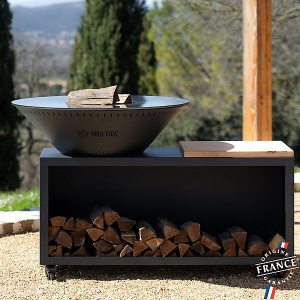 Brasero Traditionnel Acier 103 Gris Anthracite Double Cuve