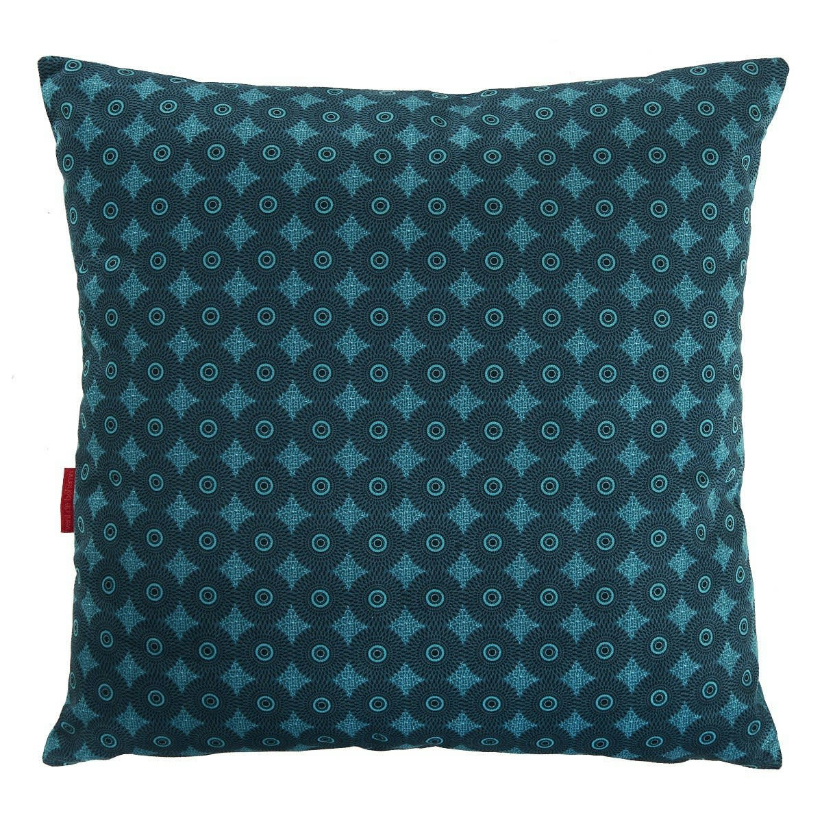 HANOÏ - Housse de coussin velours imprimé graphique vert 45x45cm