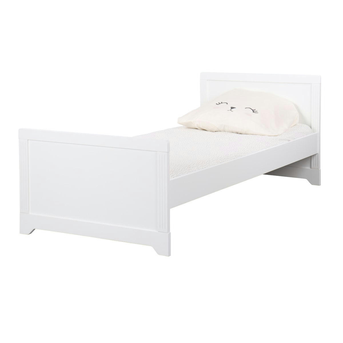 MONA - Lit enfant 90x190 cm bois massif blanc