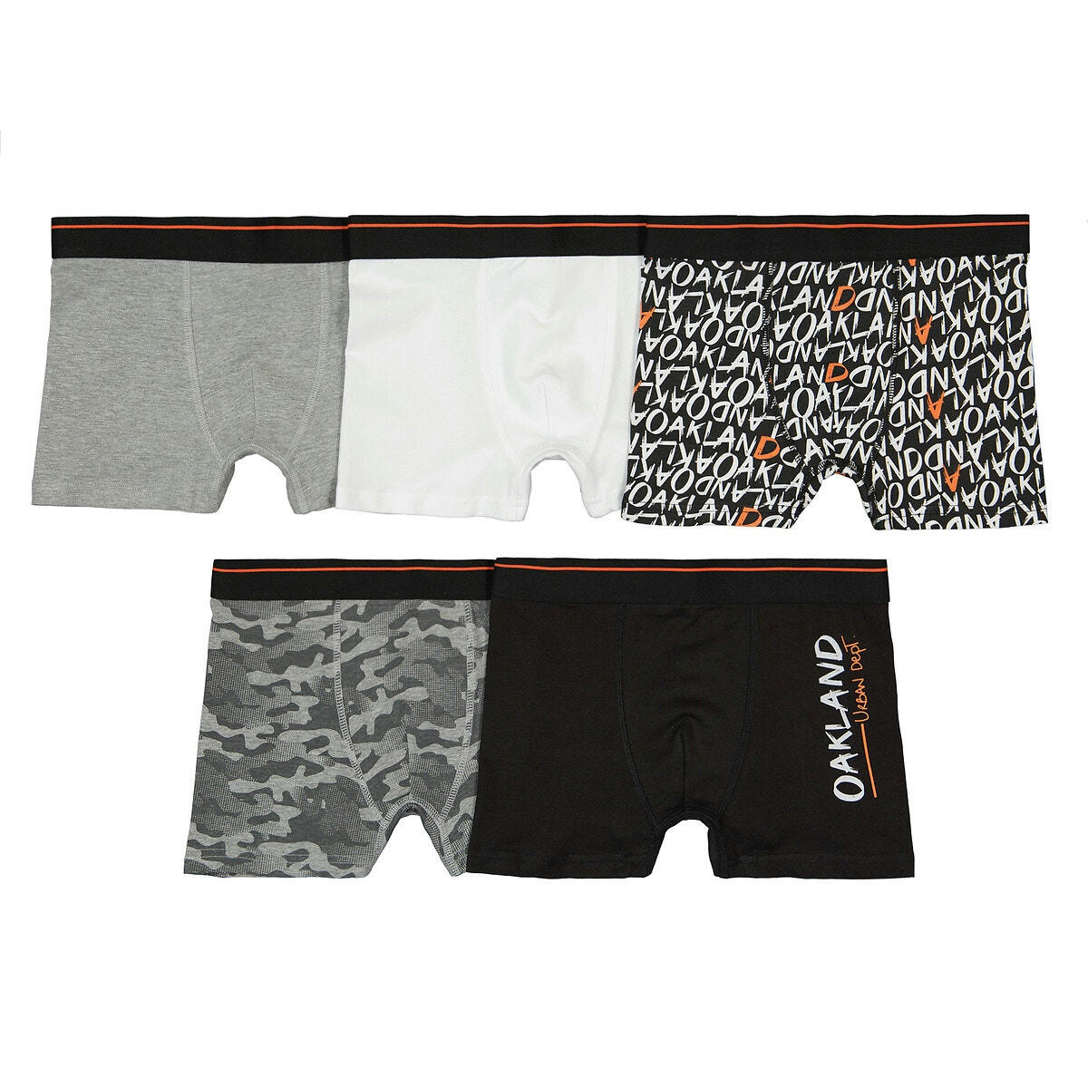 Lot de 5 boxers en coton imprimés