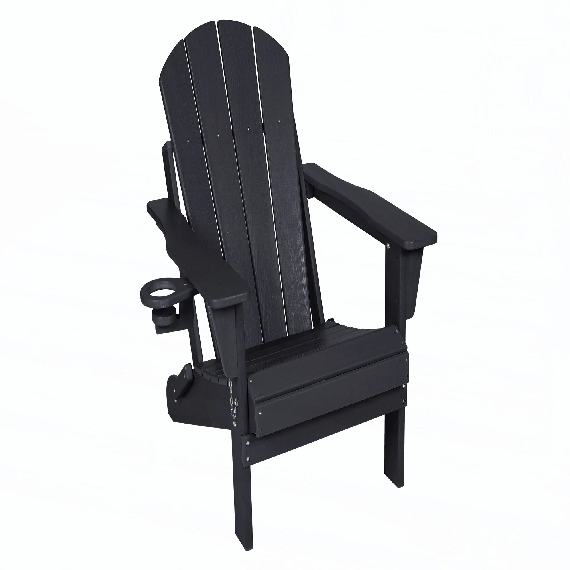 Adirondack Chair with Side Table,Black(includes 2 Chairs and 1 Table)