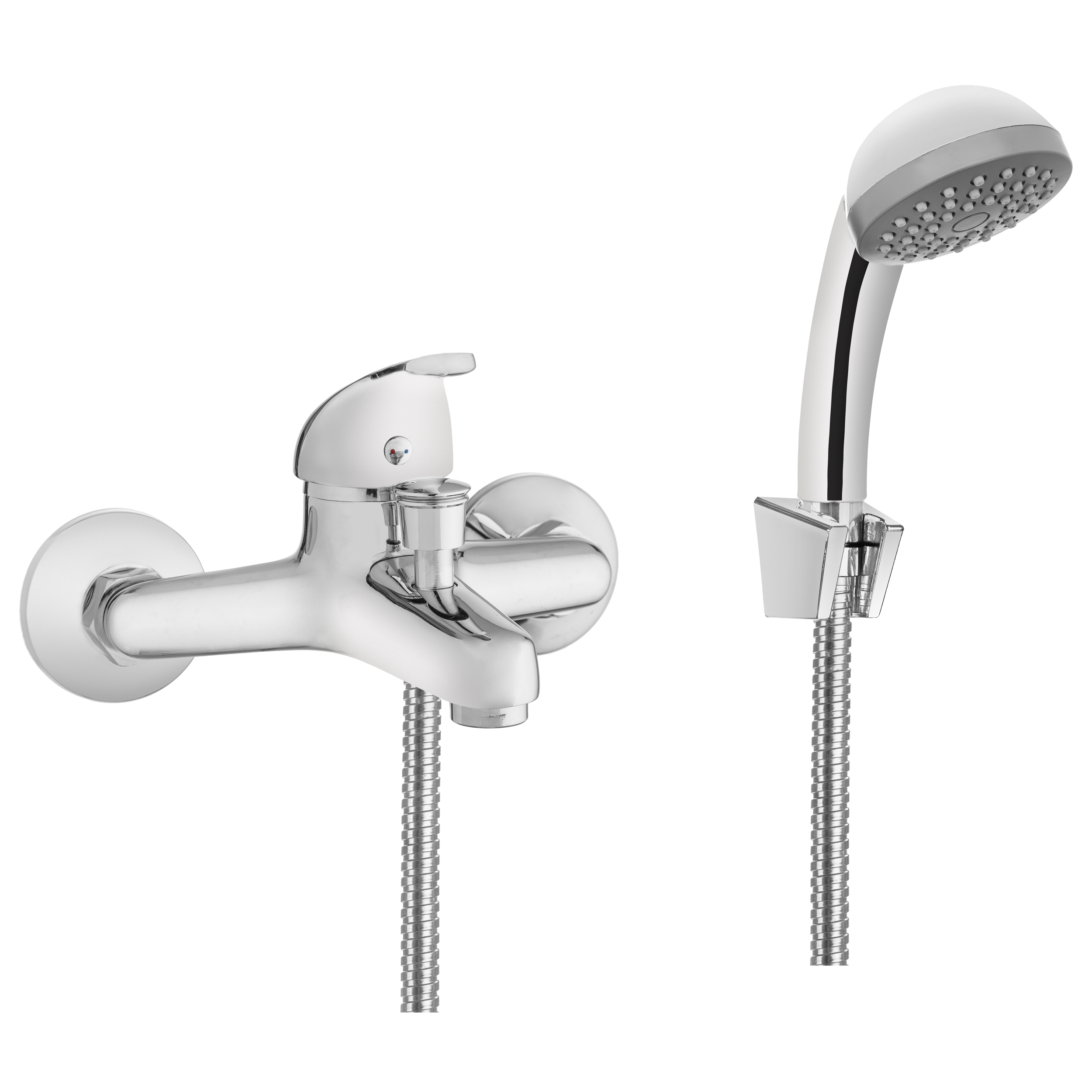 Bateria wannowo-prysznicowa ścienna Invena Perea chrom