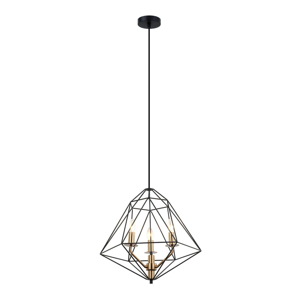 Lampa wisząca czarno-złota Maresmo 3xE14x40W wym: 119x48x48 cm Italux