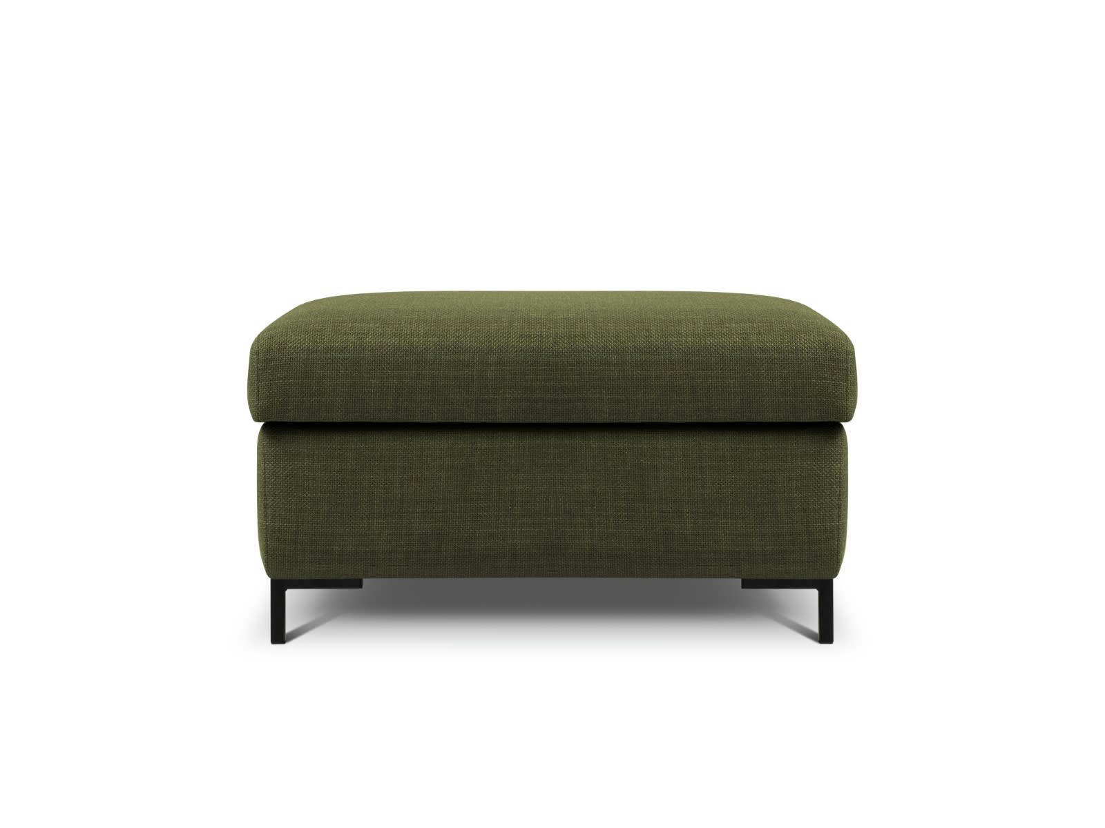 YANIS - Pouf Avec Coffre 1 place en Tissu Structurel Vert