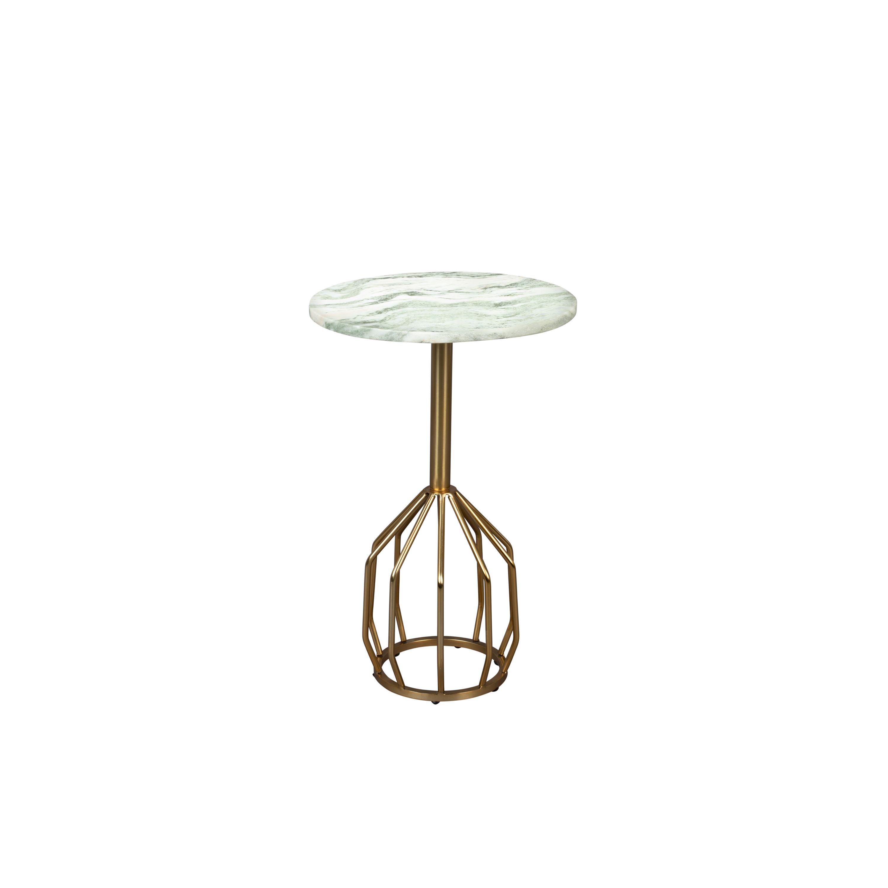 Dutchbone Salerno Bijzettafel Rond 25 cm Marmer Goud