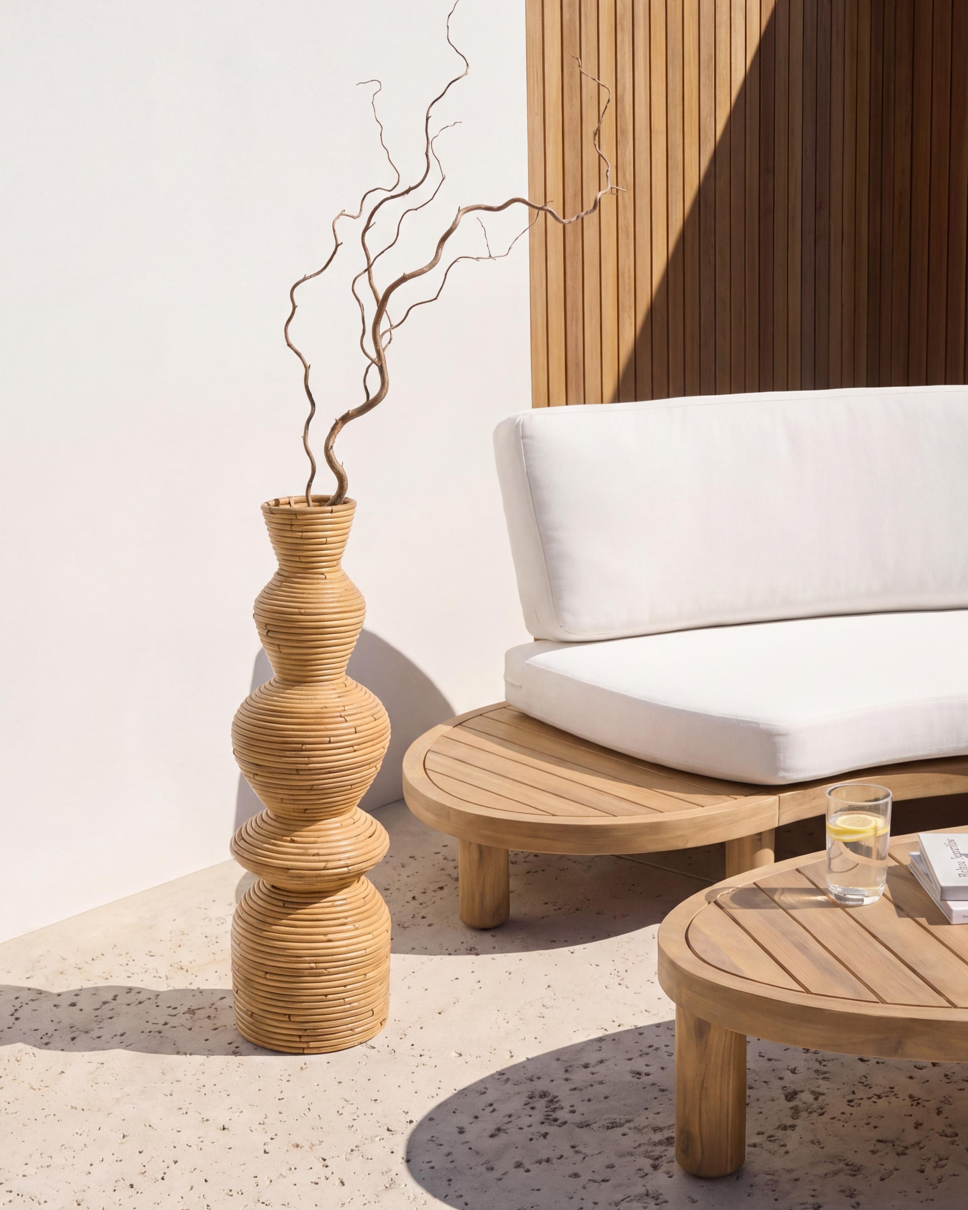 Decorative Vase NUORO Rattan 70 cm Natural