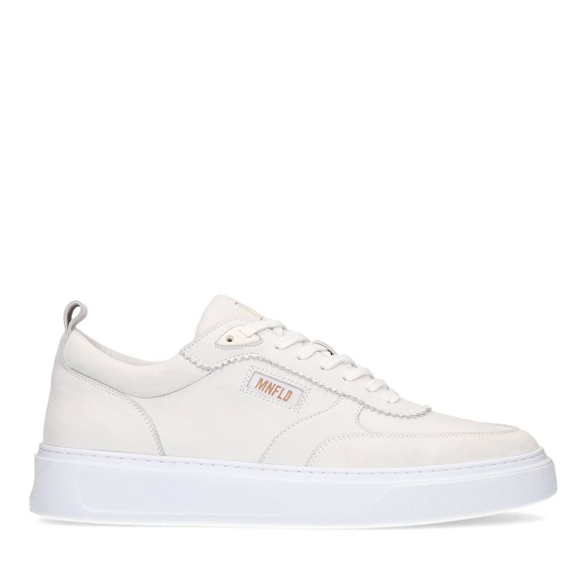 Manfield Witte leren sneakers