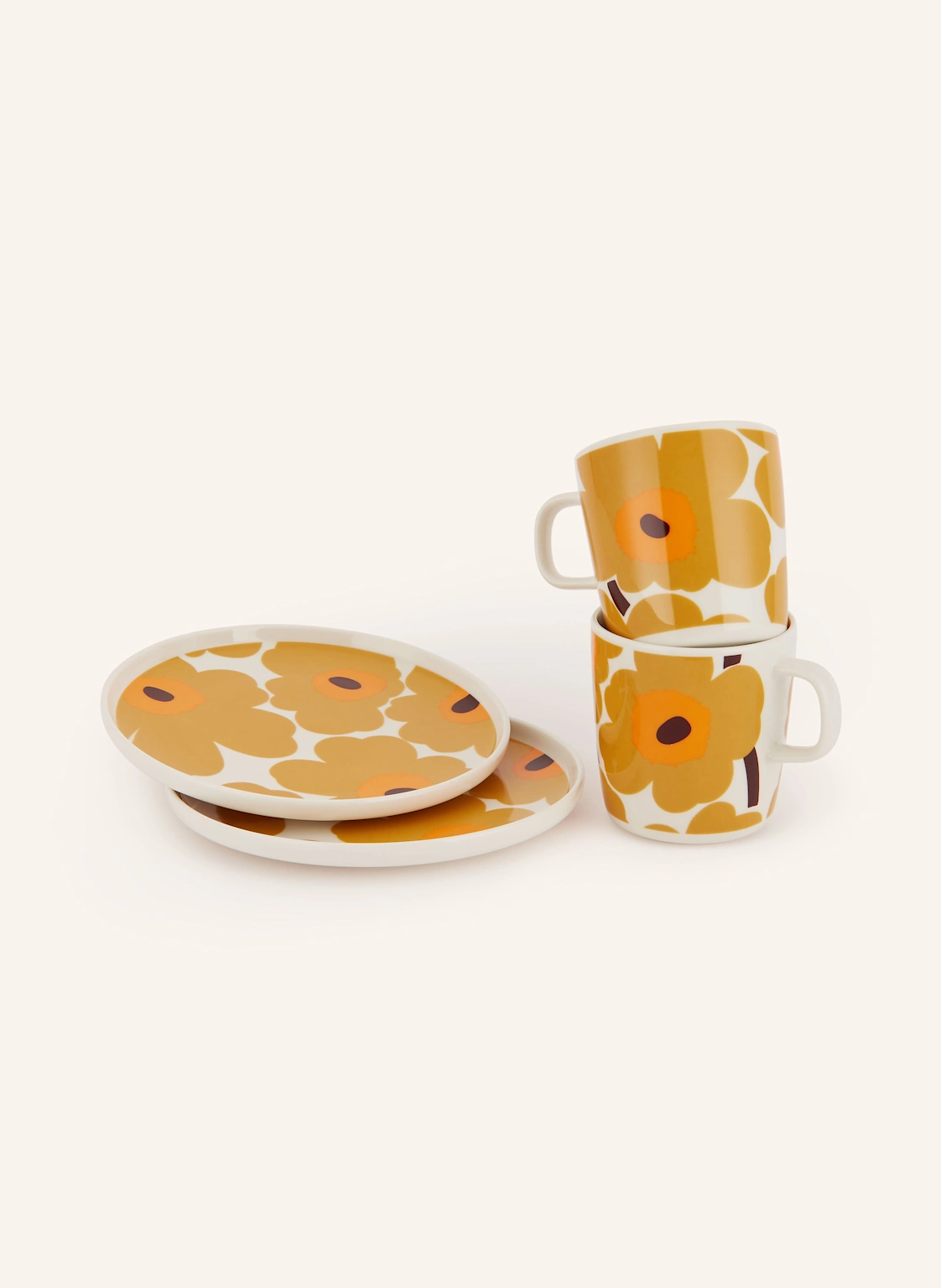 marimekko 4-tlg. Set OIVA/ UNIKKO: Henkelbecher und Dessertteller