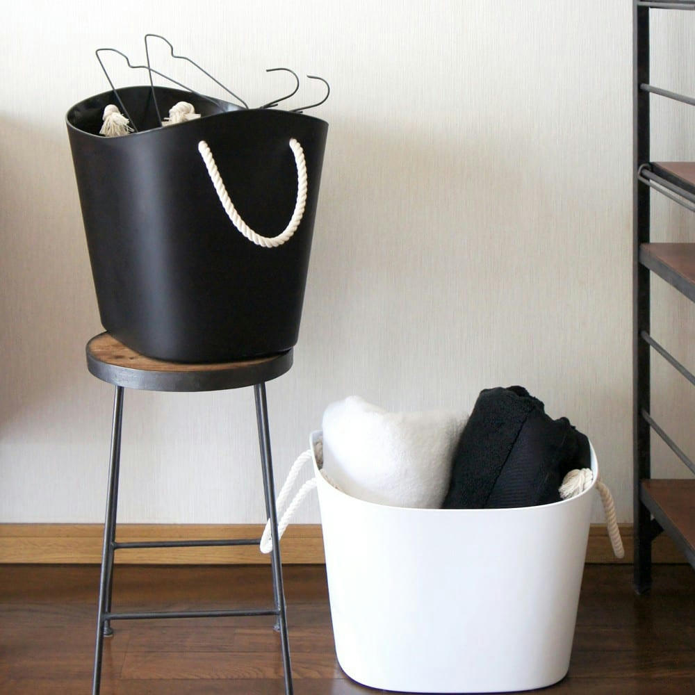 BALCOLORE - Panier de rangement noir 50 x 38 x 33 cm