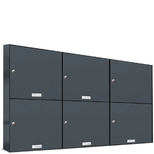 Briefkasten, Parteien: 5, Zaundurchwurf, BxHxT: 153,145 x 68,4 x 11,6 cm