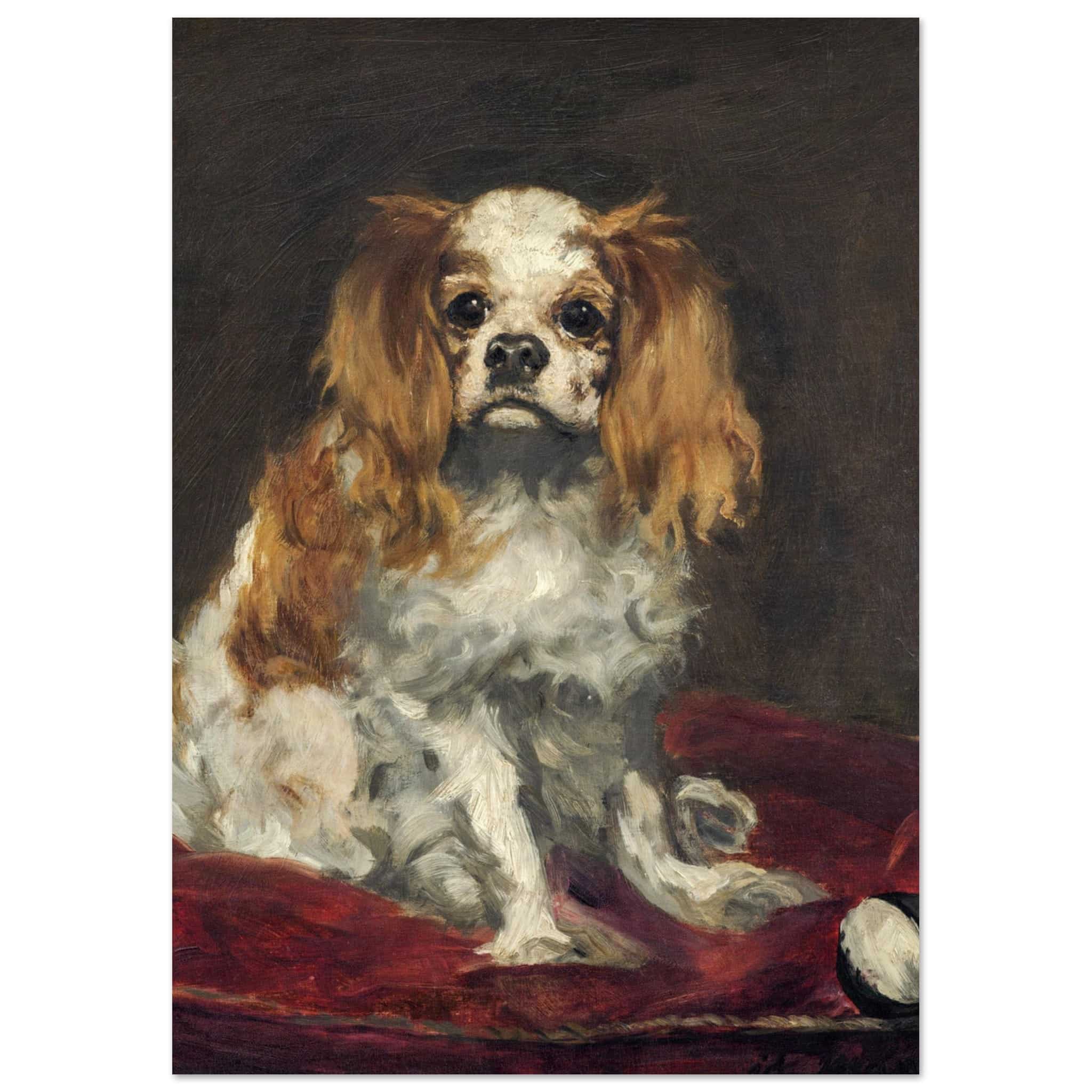 Artfulprints Poster Edouard Manet - A King Charles Spaniel  - A4 21x29.7 cm - Bruin