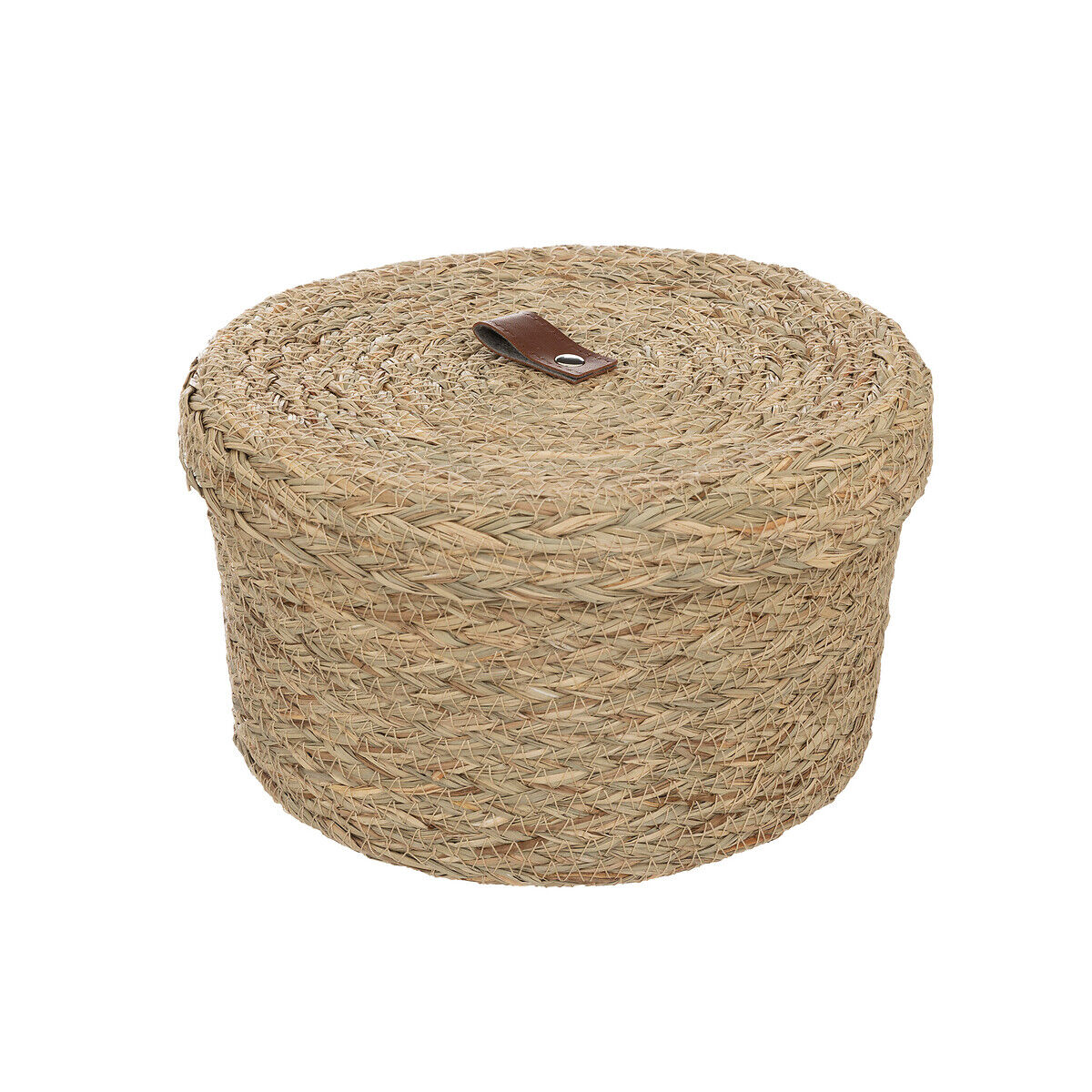 Caixa ARIANNA bege em ráfia 23cm