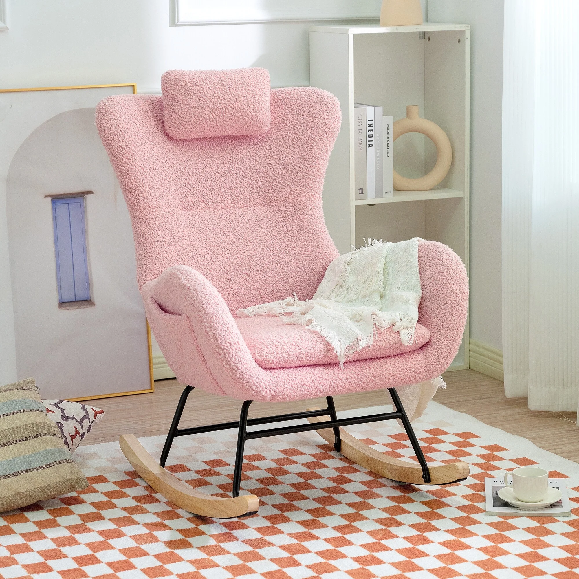 Glider Chair with Headrest & Storage