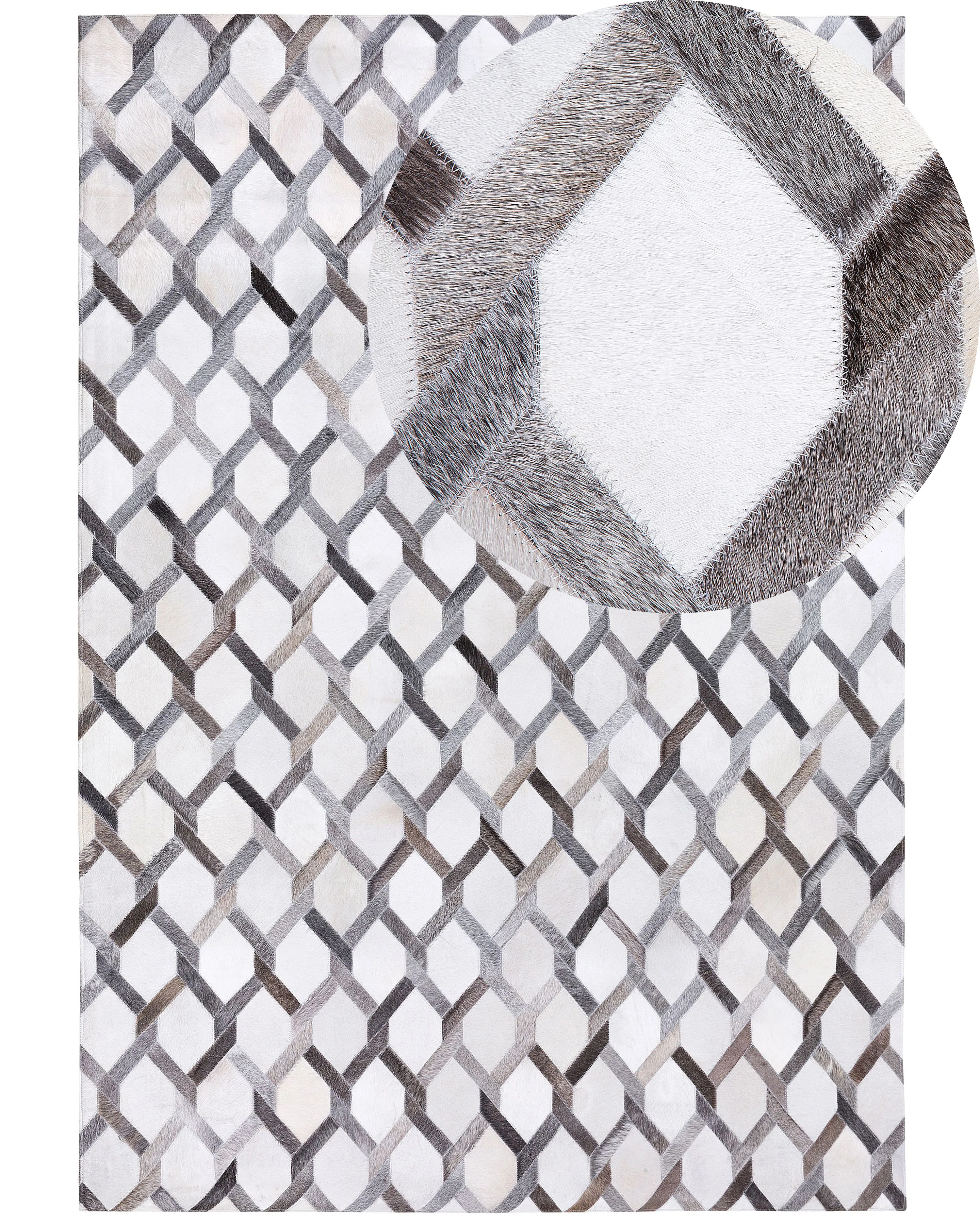 Rug AYDIN Grey 140 x 200 cm Leather