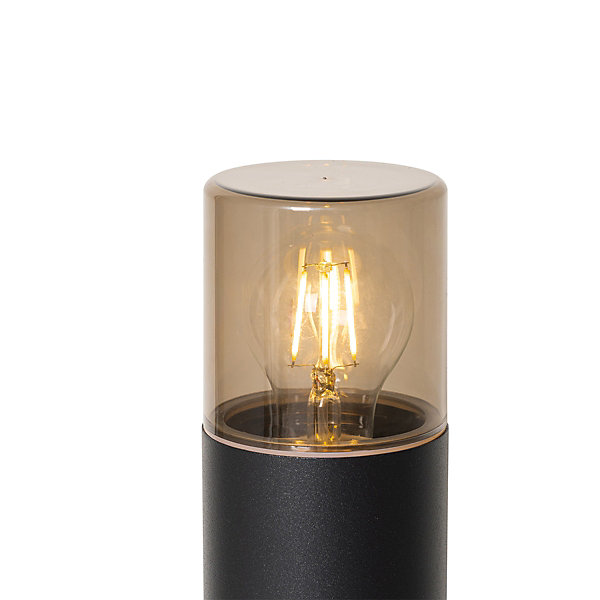 Lampadaire d'extérieur noir avec abat-jour fumé 50 cm - Odense