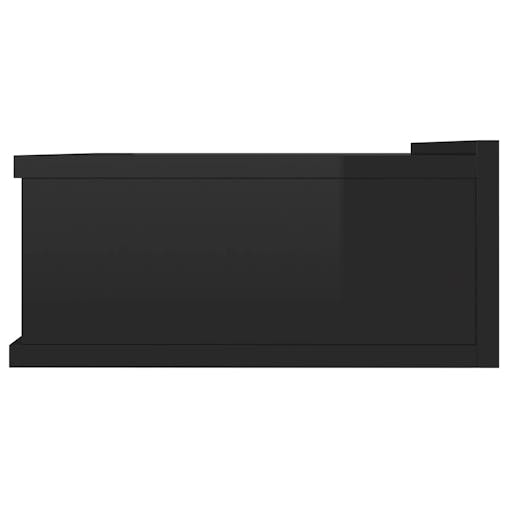 NNEVL Floating Nightstands 2 pcs High Gloss Black 40x30x15 cm Chipboard