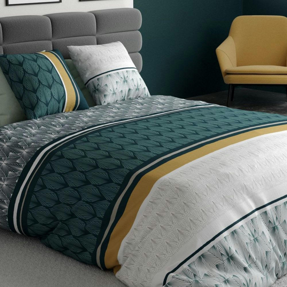 - Parure de lit 2 places coton à motif 220x240 cm