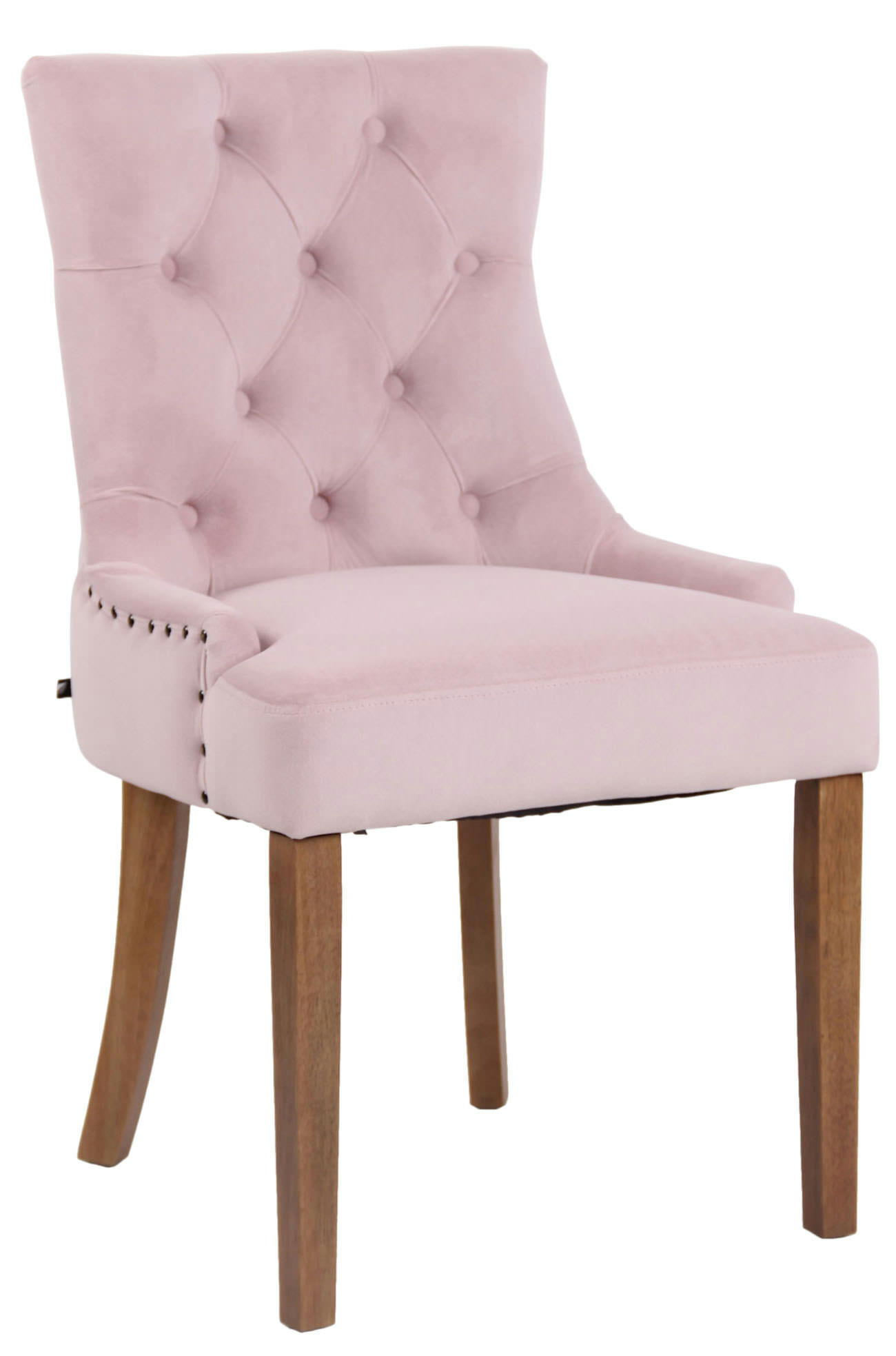 ABERDEEN - Chaise de salle à manger matelassée en velours Rose